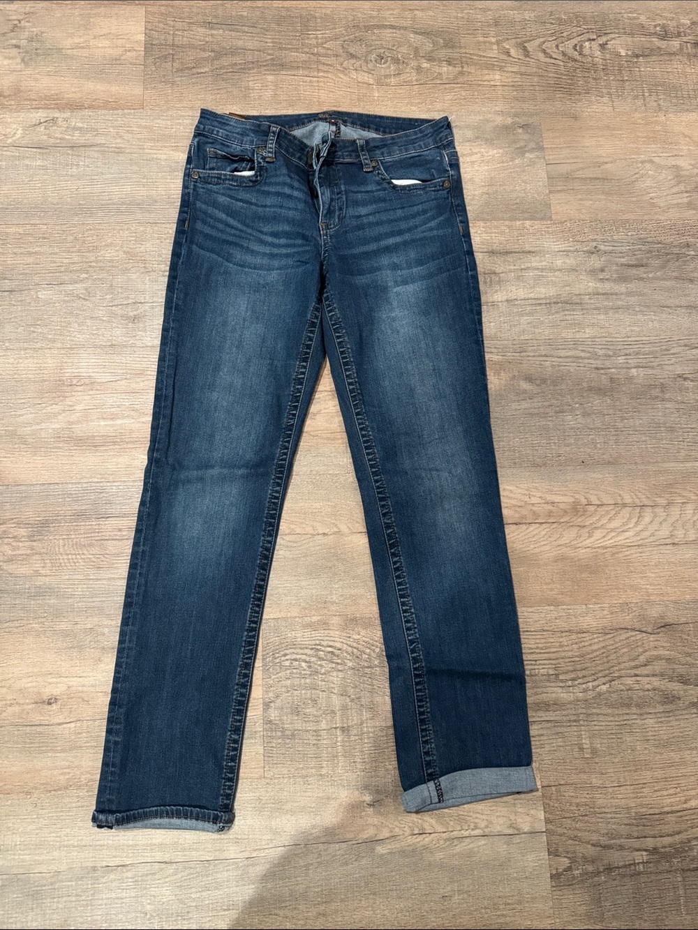 Kut from the Kloth Straight Leg Jeans in Dark Blue Wash